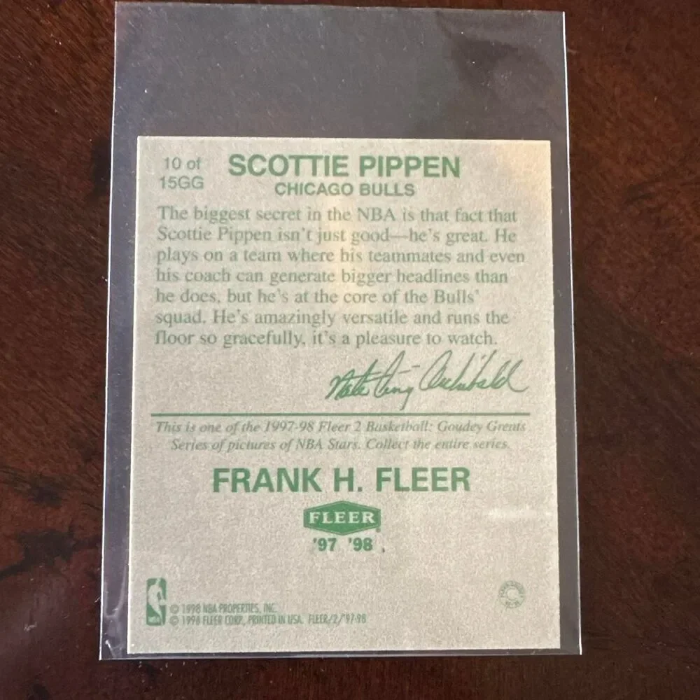 NBA Fleer Goudey Greats Scottie Pippen Chicago Bulls card #10 of 15GG